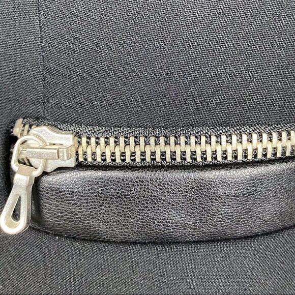 ZARA Basic Faux Leather Trim Blazer - Picture 3 of 4